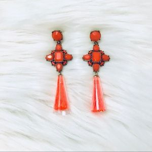 ‼️CLOSING CLOSET SALE‼️ NWT [BaubleBar] Orange Tassel Statement Earrings